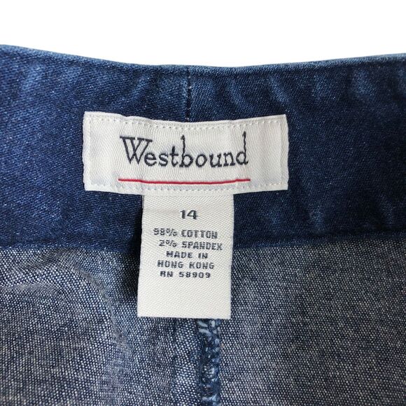 Vintage Westbound Skirt Womens 14 Denim Knee Length Modest Western Pockets Y2K - Picture 4 of 13